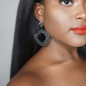 Black beaded earrings